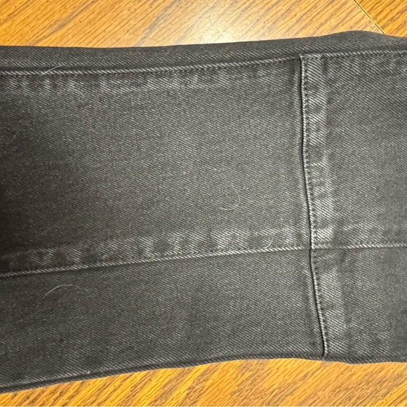 Sz 3 Tinseltown Flared Jeans Black Dark Wash Stretch Frayed Hem 5-Pocket Denim - Picture 10 of 12